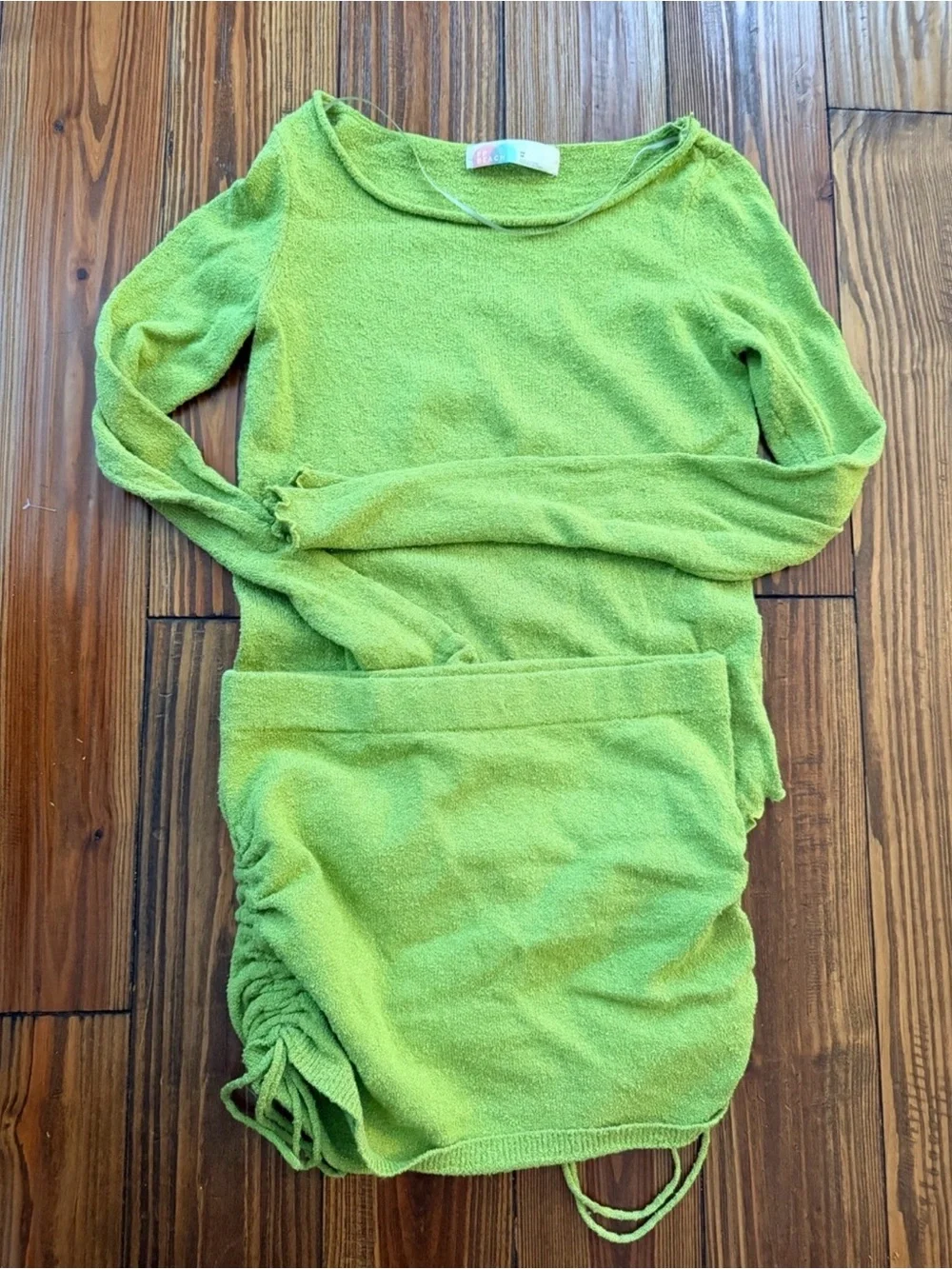 Free People Beach Cabo Sweater & Skirt Set Green Bathing suit Cover Up XS